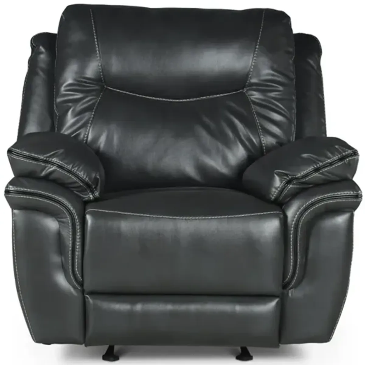 Steve Silver Isabella Manual Glider Recliner in Grey Top-Grain Leather
