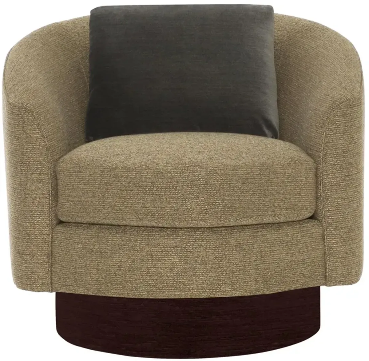 Bernhardt Camino Fabric Swivel Barrel Chair Without Pillows