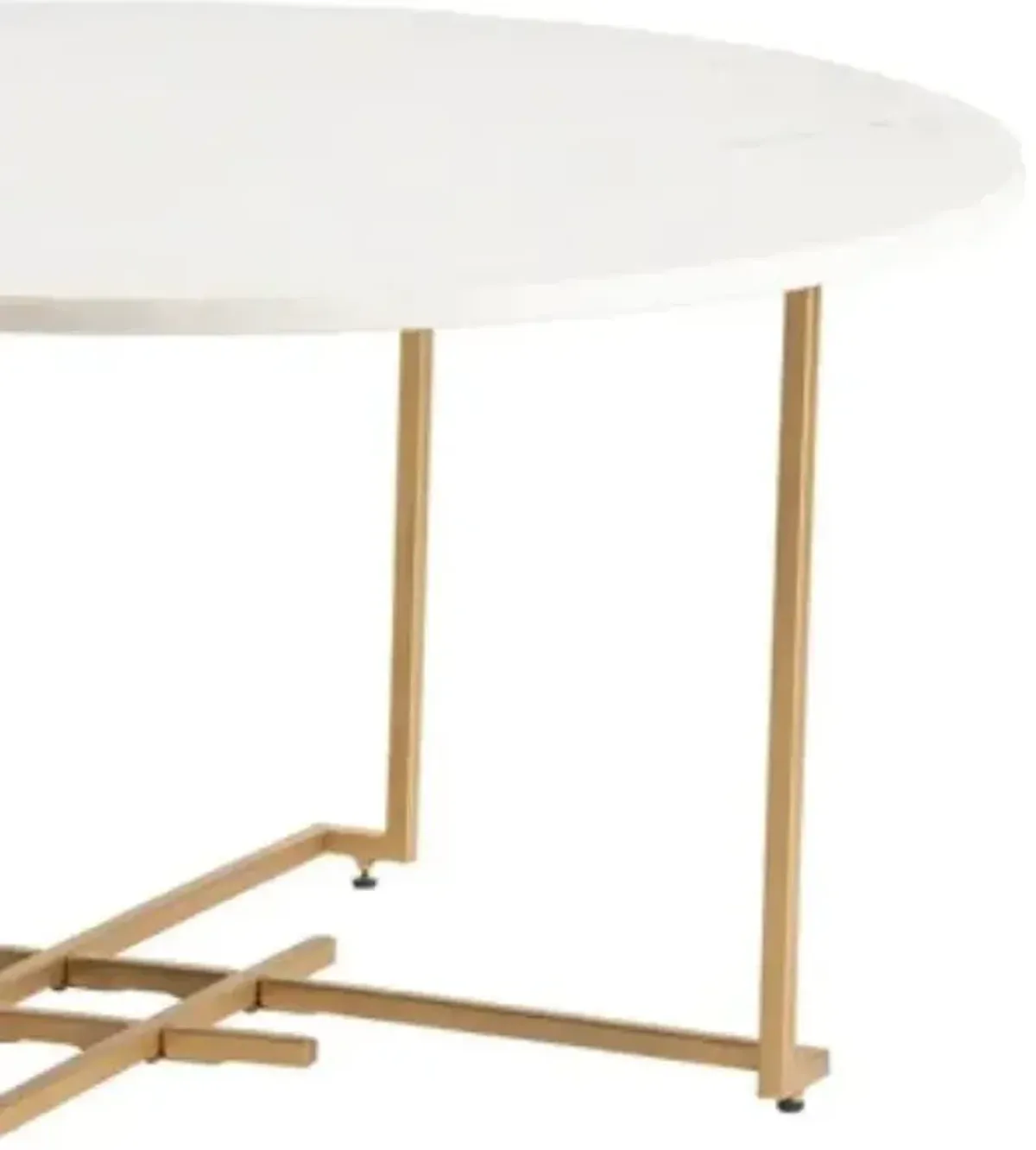 Crestview Pembroke Gold/White Round Cocktail Table