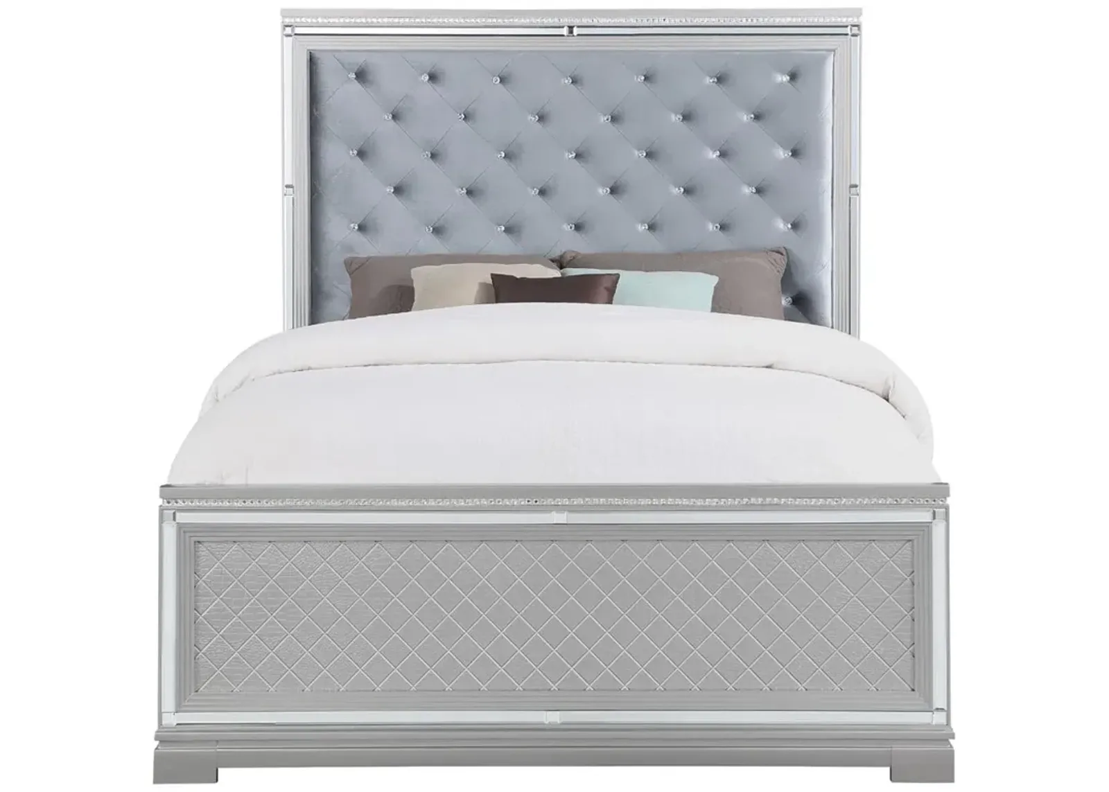 Eleanor Wood Queen Panel Bed Metallic Mercury