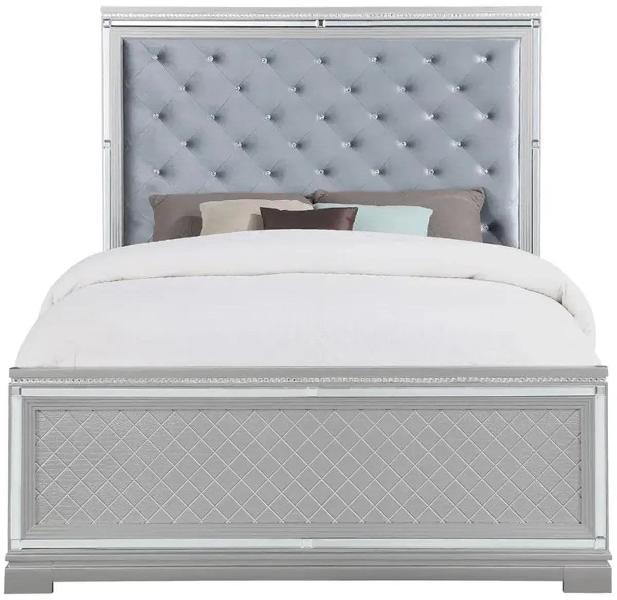 Eleanor Wood Queen Panel Bed Metallic Mercury