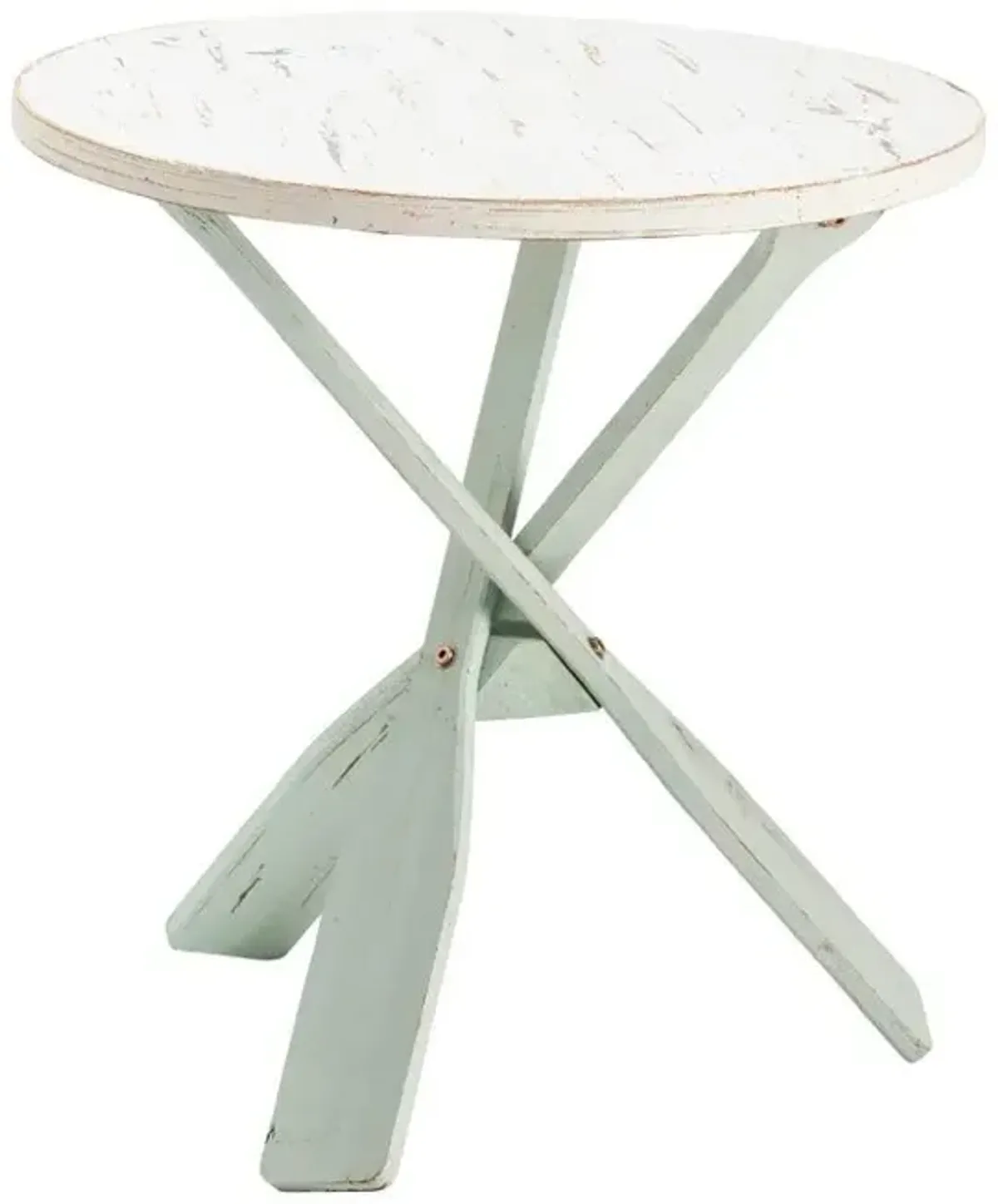 Crestview Chesapeake Two-Tone Paddles Accent Table