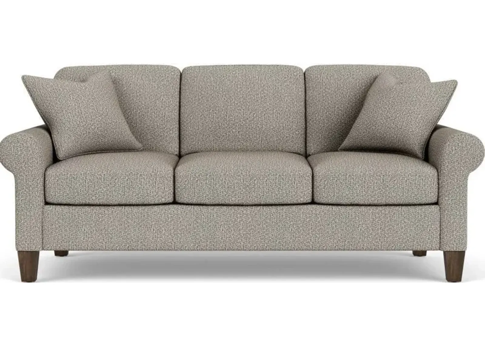 Flexsteel South Haven Gray Quarry Rolled Arm Sofa with Square Legs