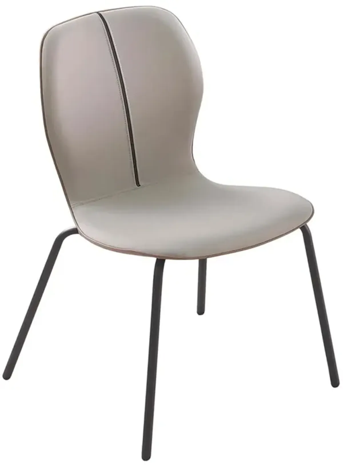 Chintaly Hannah Black Contemporary 2-Tone Side Chair with Steel Legs