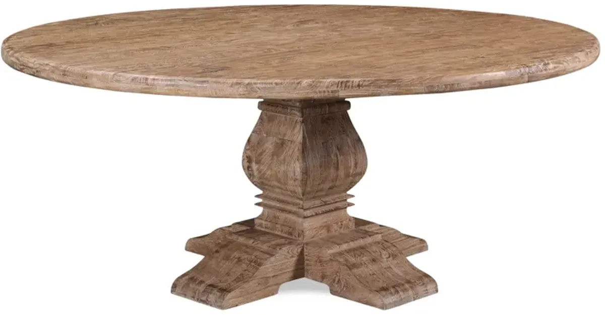 Home Trends Design San Rafael 72-Inch Round Mango Wood Dining Table