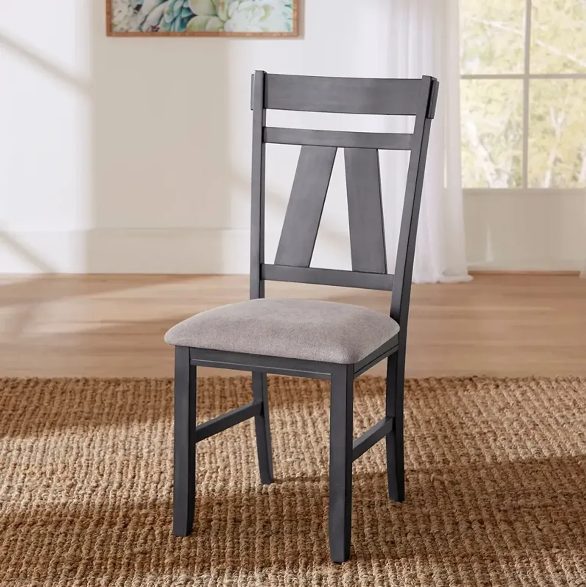 Liberty Furniture Lawson Slate/Weathered Gray Splat Back Side Chair