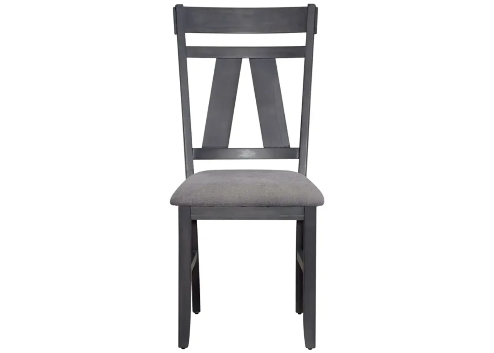 Liberty Furniture Lawson Slate/Weathered Gray Splat Back Side Chair