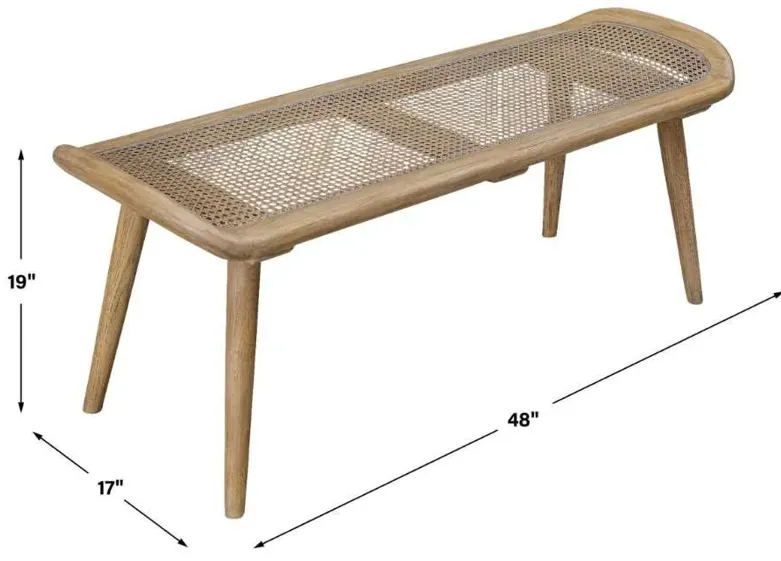 ARNE DRY OAK RATTAN BENCH