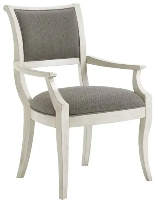 Oyster Bay by Lexington King Louis Back Armchair Wood/Upholstered/Fabric in Gray/Brown