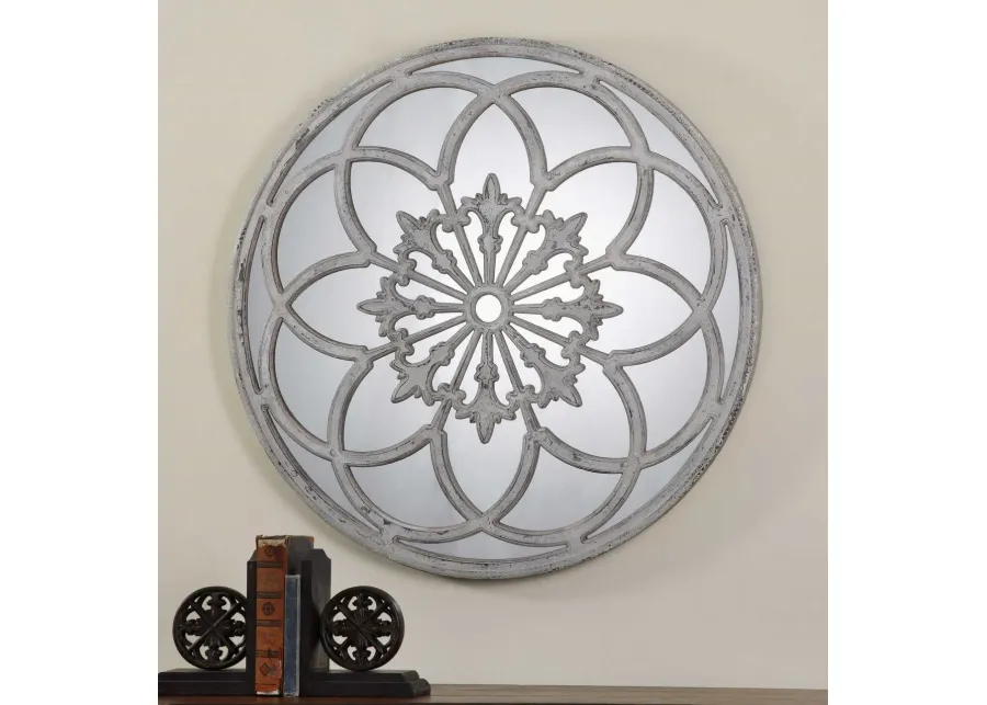 CONSELYEA AGED IVORY ROUND MIRROR