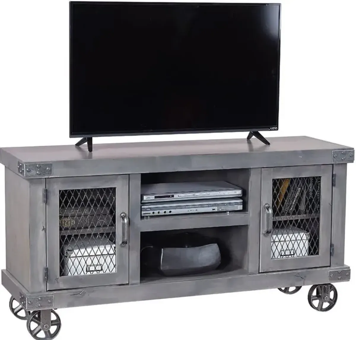 Aspenhome Industrial Smokey Grey 55 Inch TV Stand Console