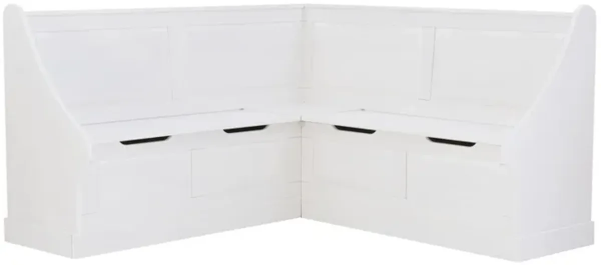 Linon Tobin Corner Breakfast Nook White