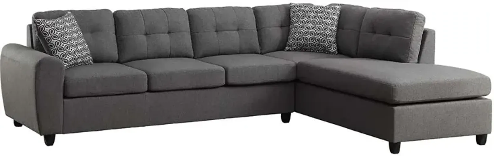 Coaster Stonenesse Upholstered Sectional Chaise Sofa Grey