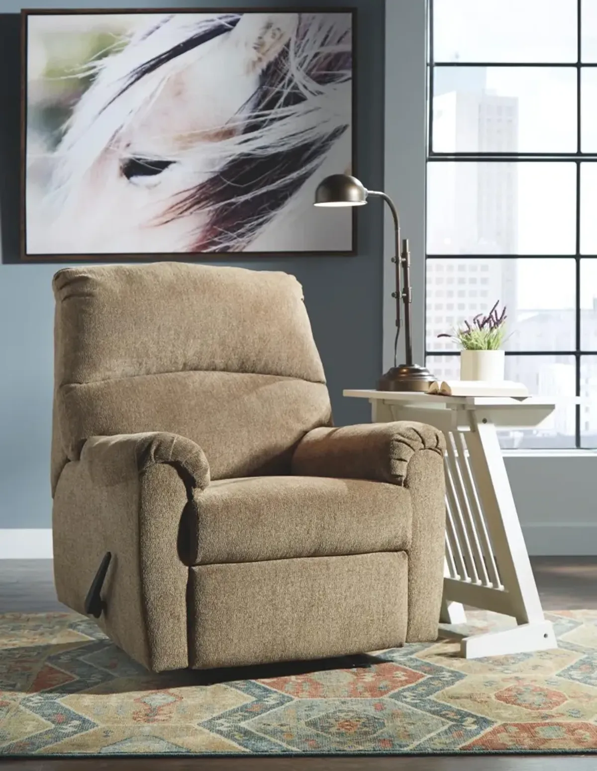 Ashley Nerviano Mocha Zero Wall Recliner