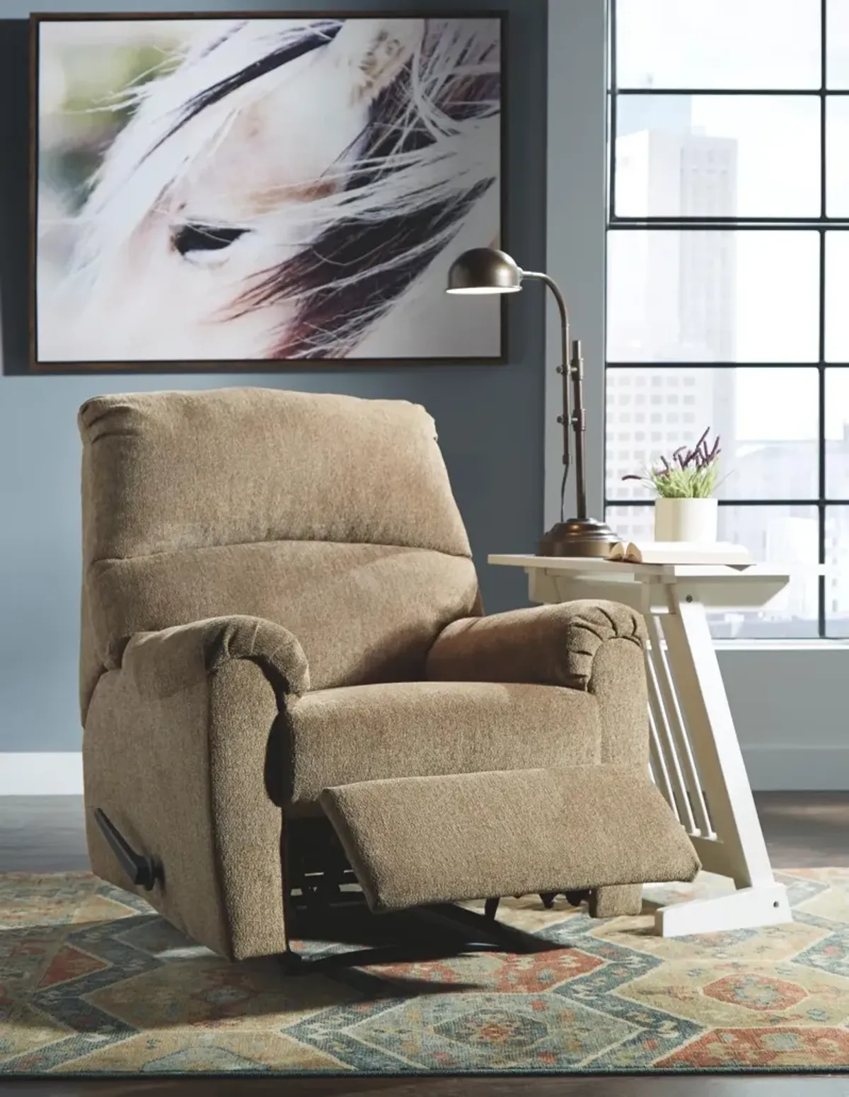 Ashley Nerviano Mocha Zero Wall Recliner