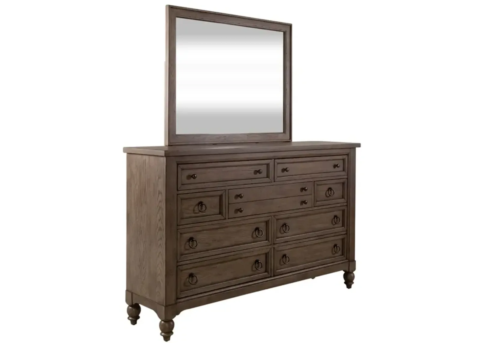 Liberty Furniture Complete Queen Bedroom Set Shelter Bed, Dresser, Mirror & Chest Americana Farmhouse