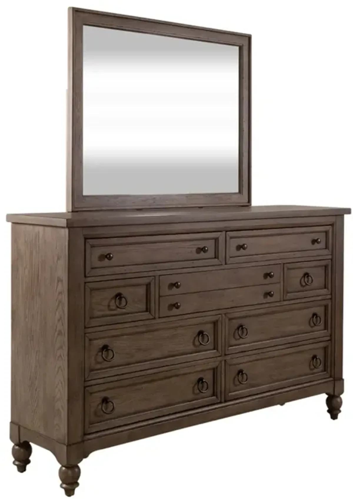 Liberty Furniture Complete Queen Bedroom Set Shelter Bed, Dresser, Mirror & Chest Americana Farmhouse