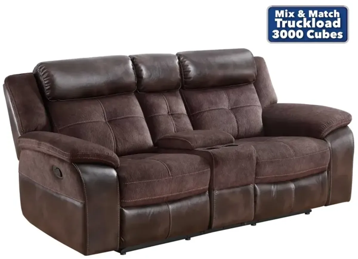 Steve Silver Pueblo Coffee Manual Reclining Loveseat with Console