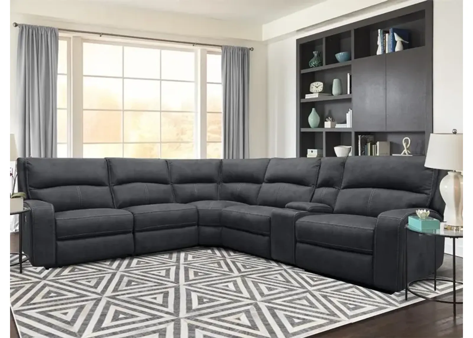 Parker House Polaris Collection 6-Piece Sectional in Slate Color