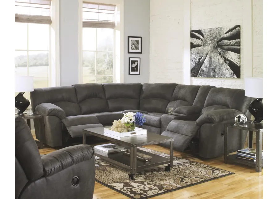 TAMBO 2-PIECE RECLINING SECTIONAL PEWTER SIGNATURE DESIGN