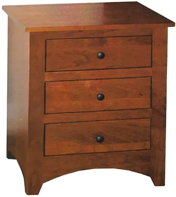 Archbold Shaker Tuscan Brown 3-Drawer Nightstand
