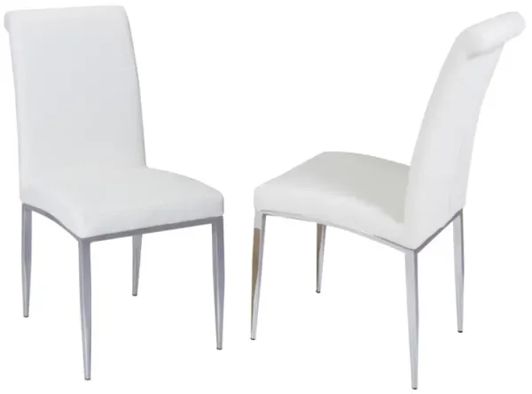 Chintaly Alexis White Contemporary Upholstered Cantilever Side Chair