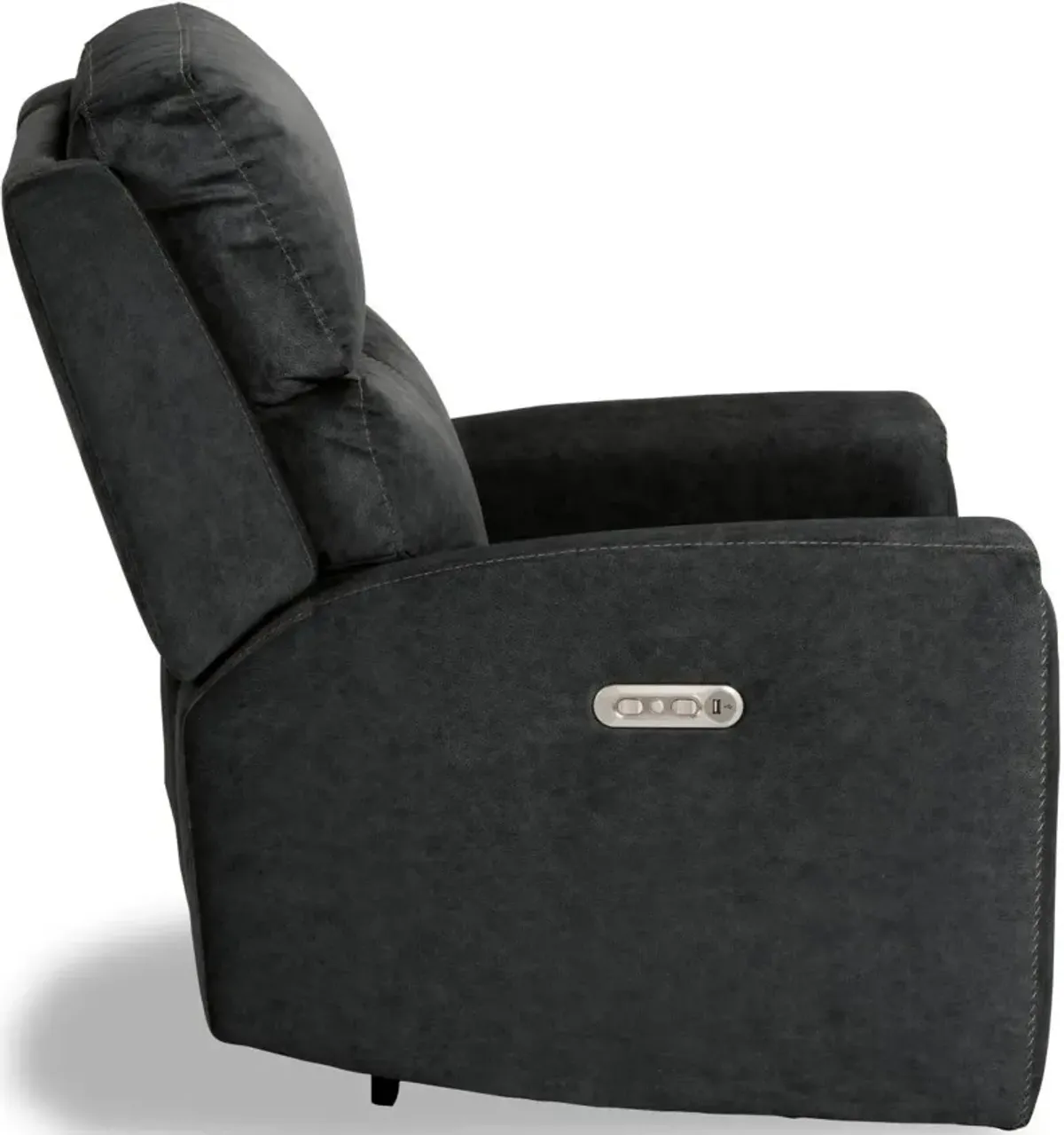 Flexsteel Jarvis Graphite Power Recliner with Power Headrest