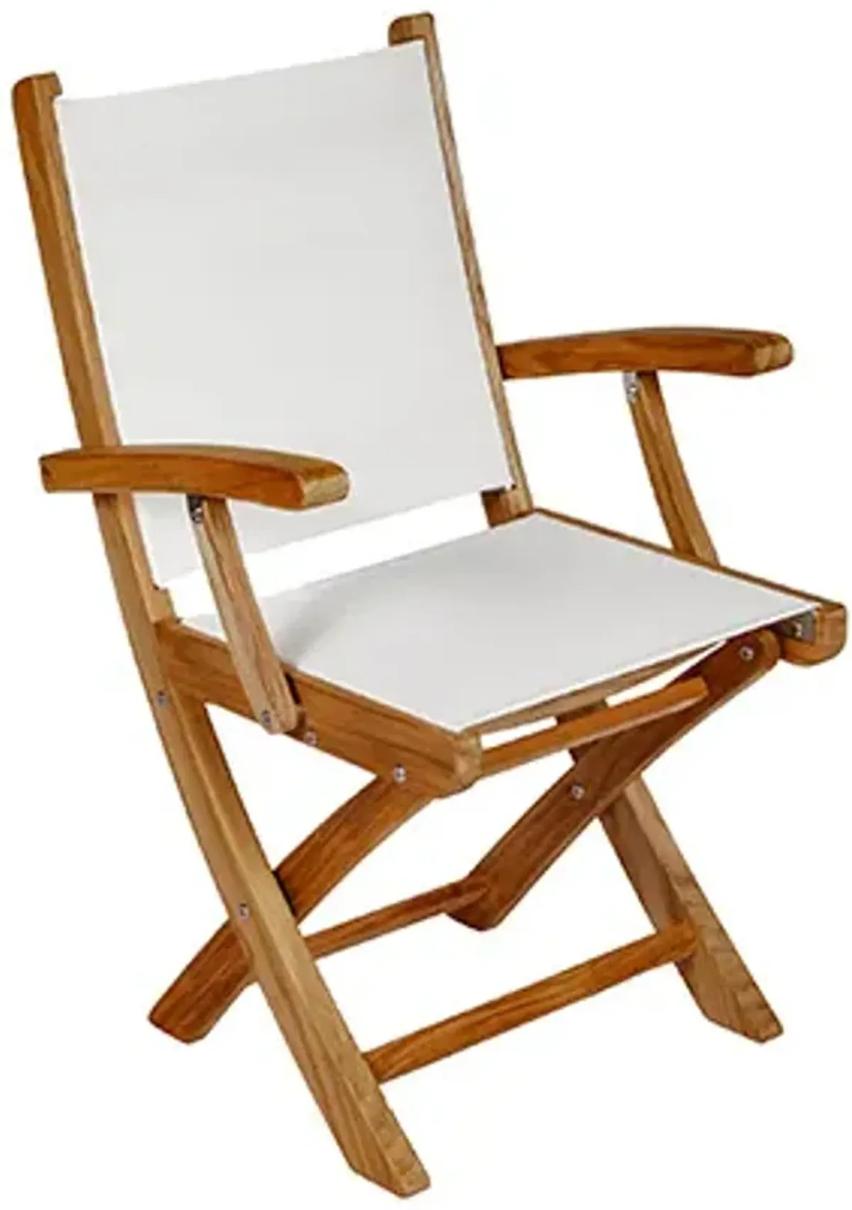 Royal Teak Sailmate Outdoor White Sling Folding Armchair