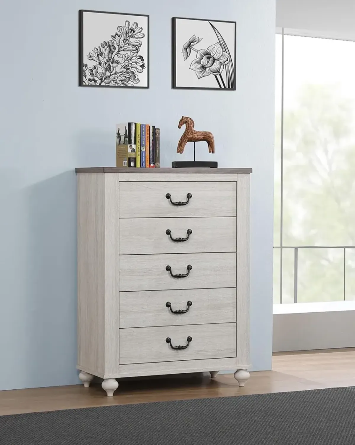 Coaster Stillwood 5-Drawer Bedroom Chest Vintage Linen