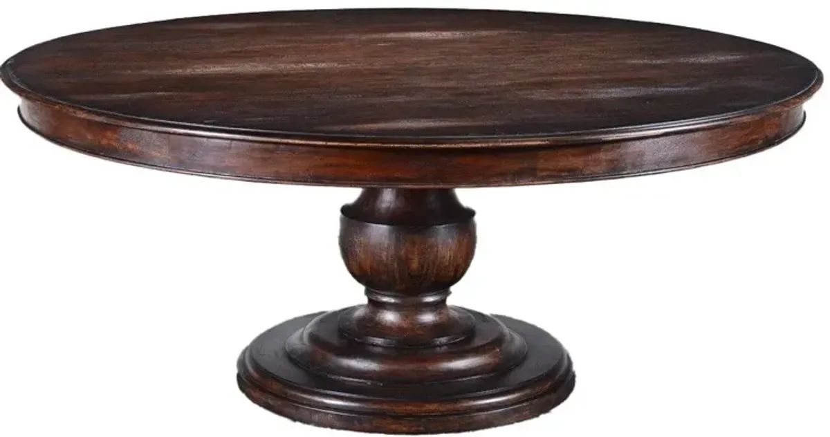 Noble Furniture Scottsdale 72 Inch Round Dining Table in a Distressed Rustic Pecan Finish