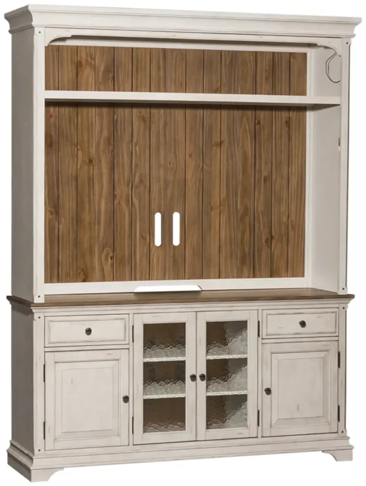 Liberty Furniture Morgan Creek Antique White Entertainment Center