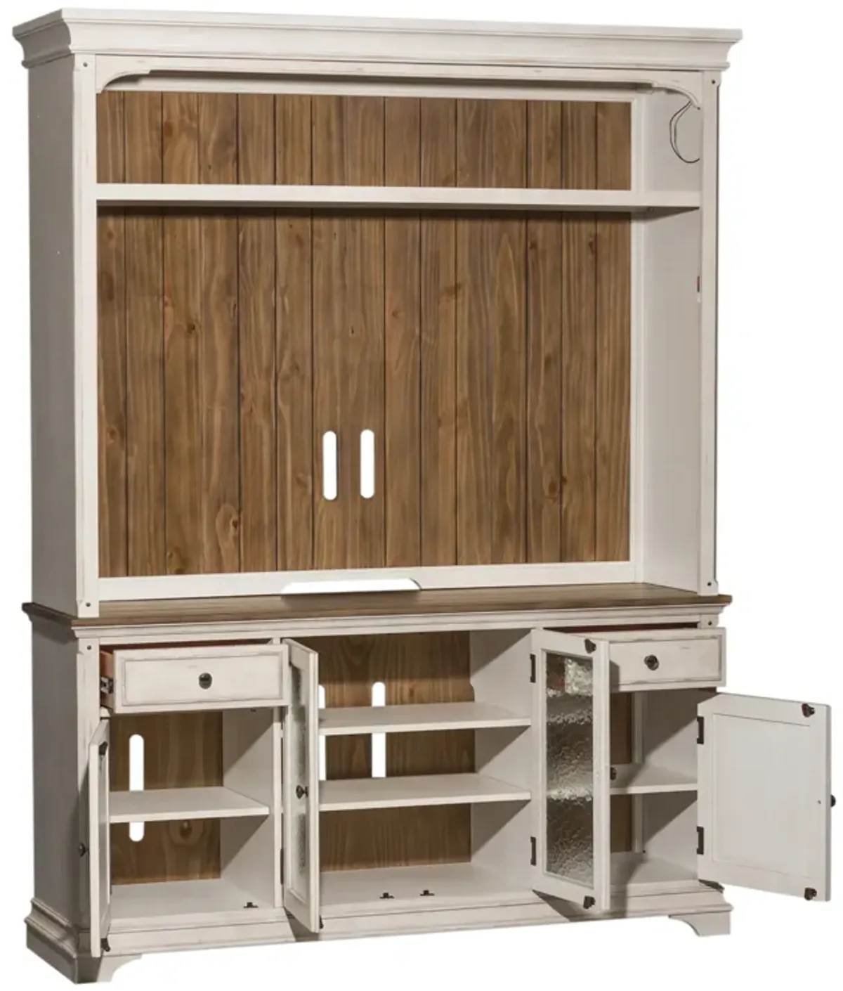 Liberty Furniture Morgan Creek Antique White Entertainment Center