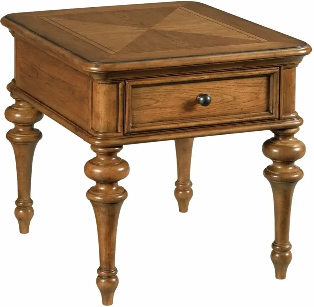 American Drew Berkshire Pearson Warm Cognac Drawer End Table