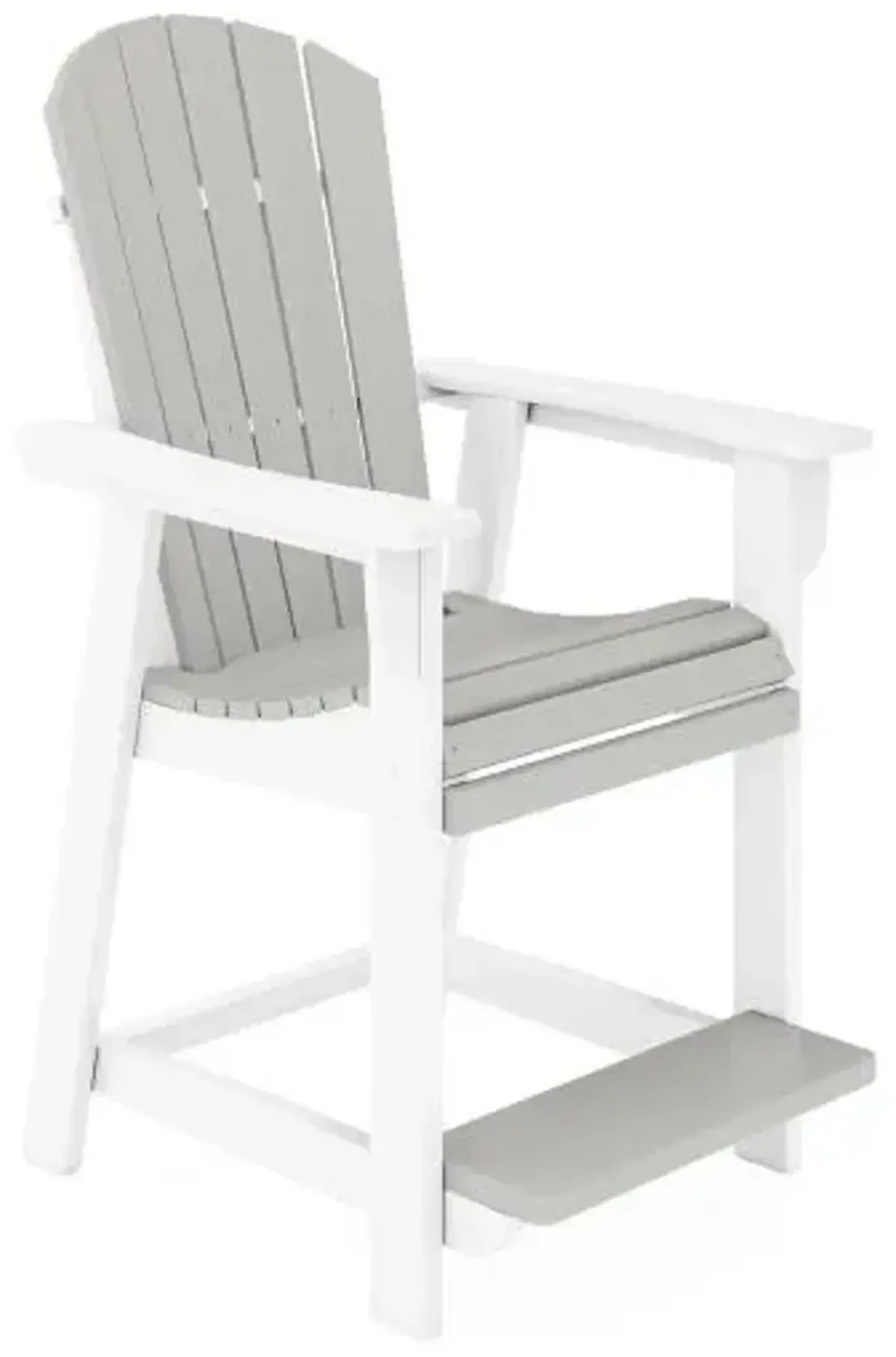 Sopoly Destin White & Heron Gray Counter-Height Outdoor Adirondack Stool