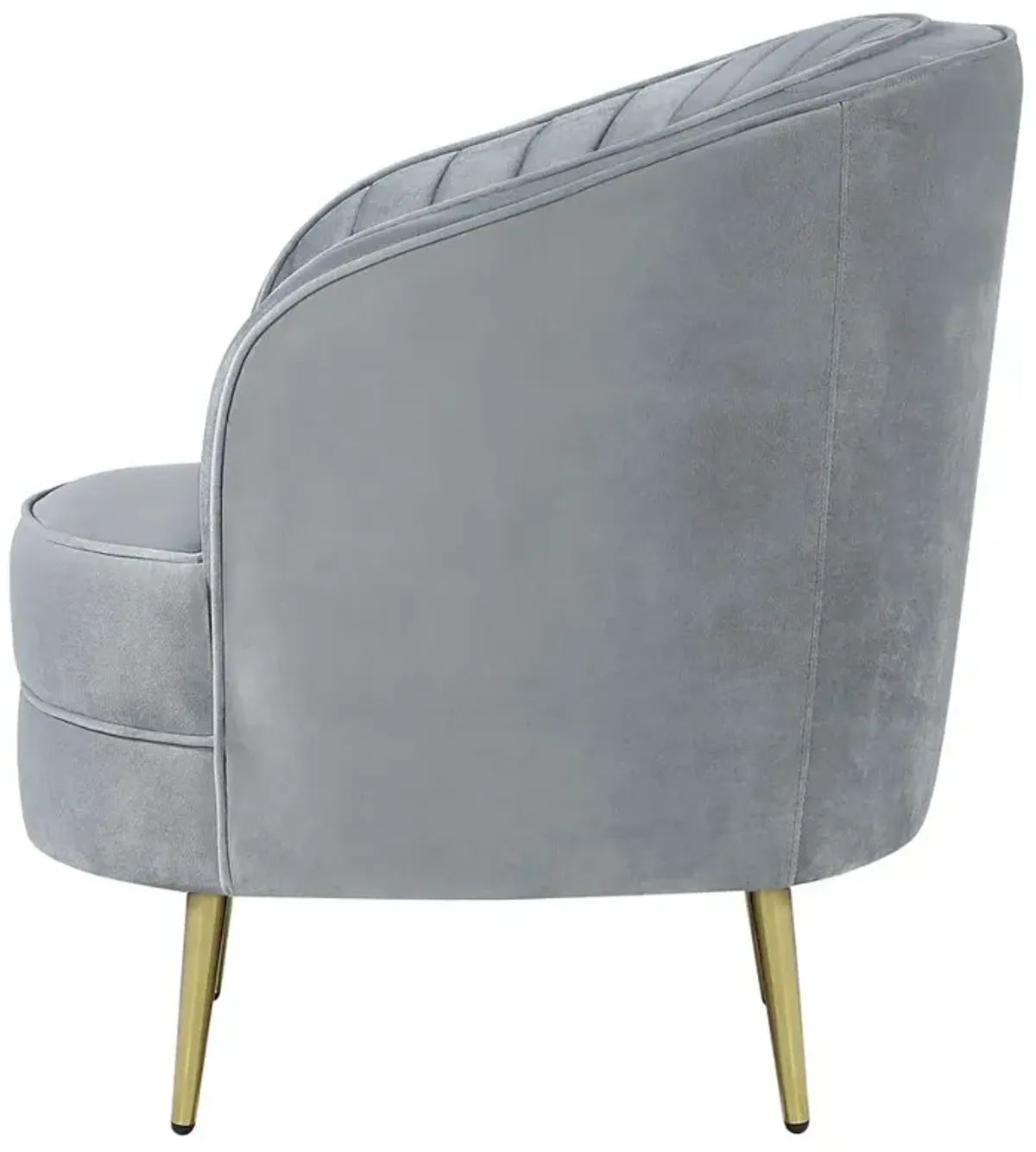 Coaster Sophia Upholstered Channel Tufted Barrel Accent Chair Grey