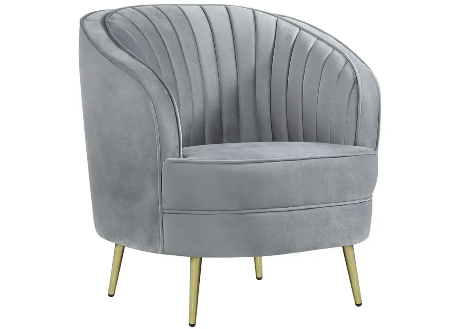 Coaster Sophia Upholstered Channel Tufted Barrel Accent Chair Grey