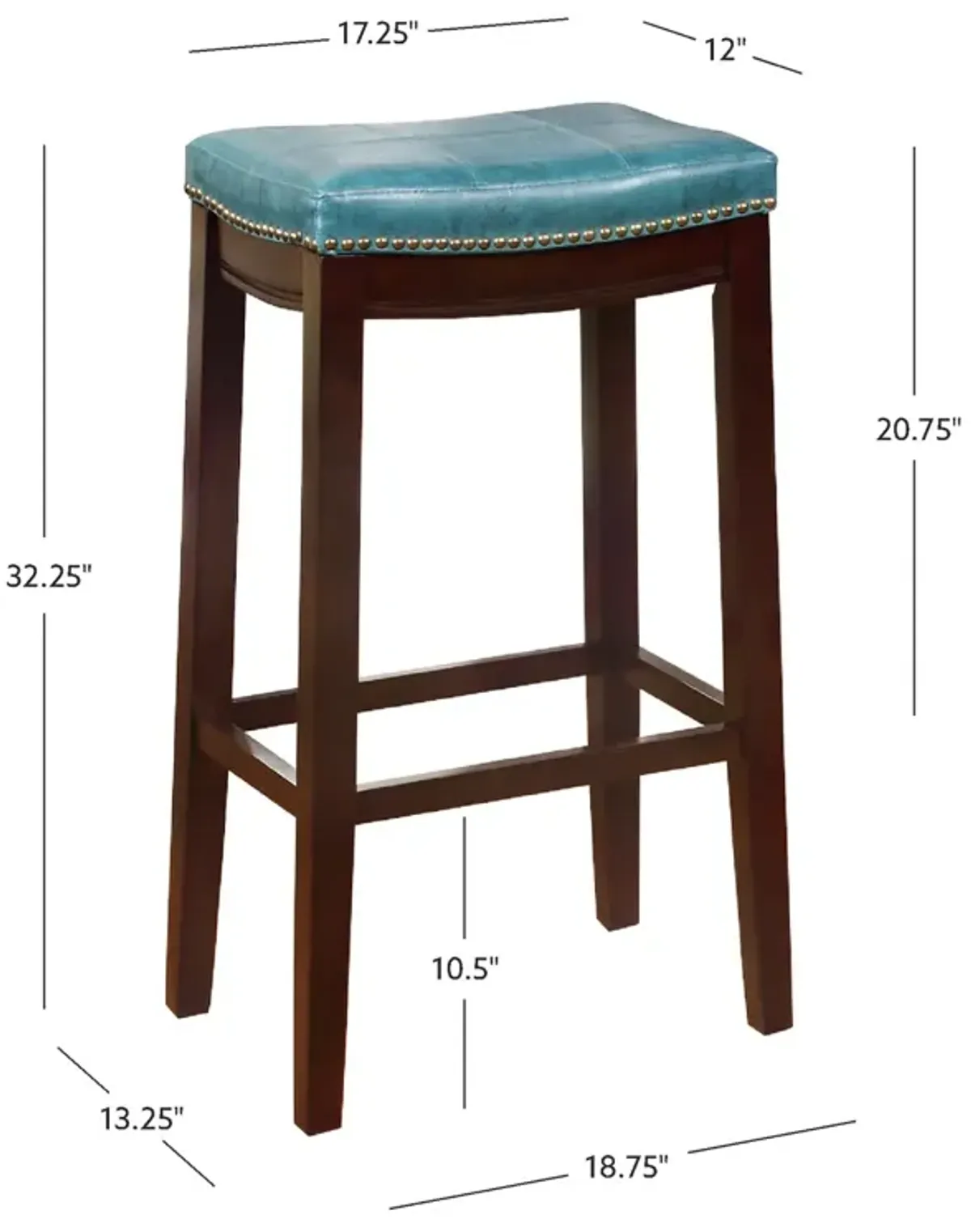 Linon Claridge Blue Bar Stool