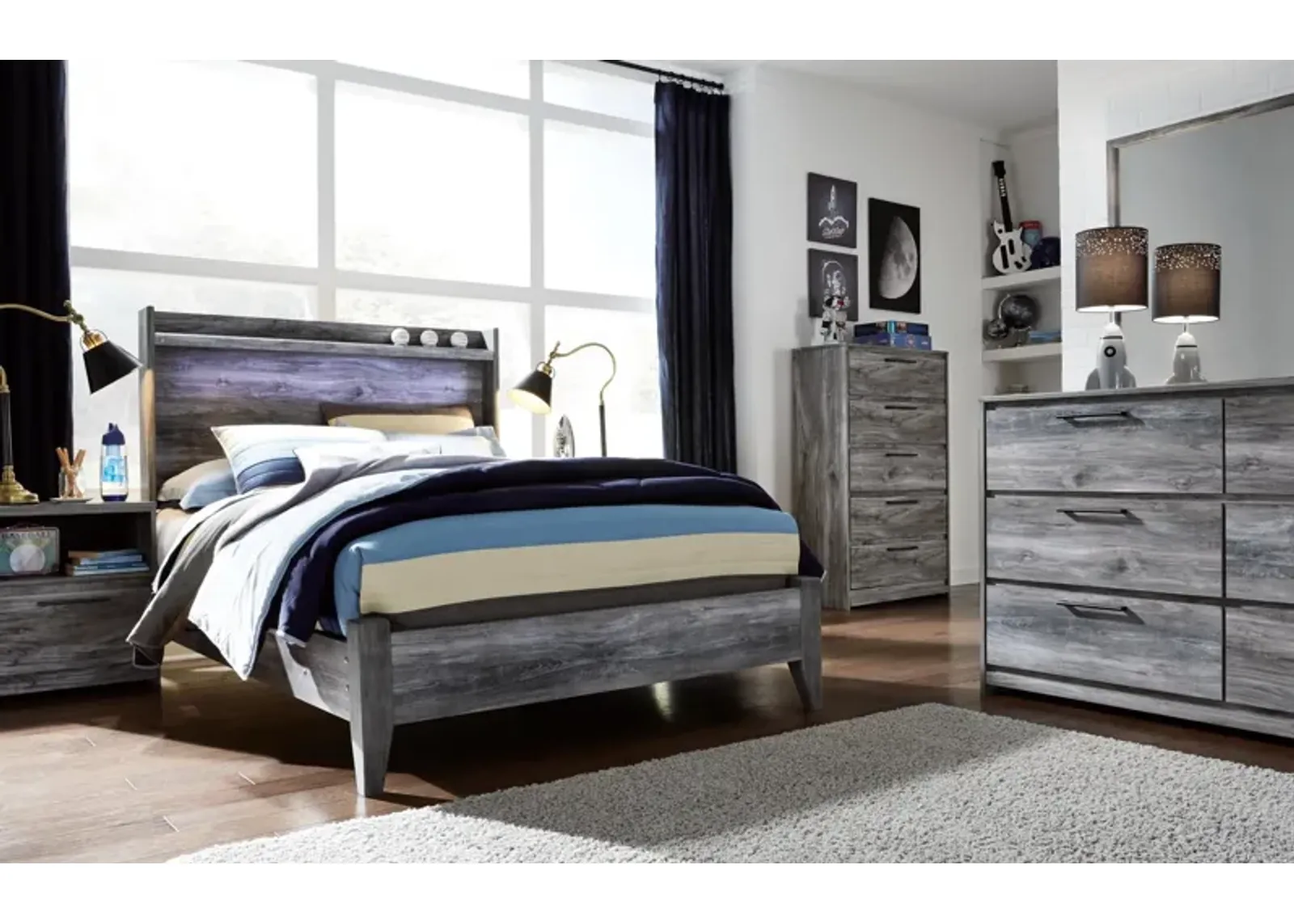 Ashley Baystorm Gray Full Panel Bed