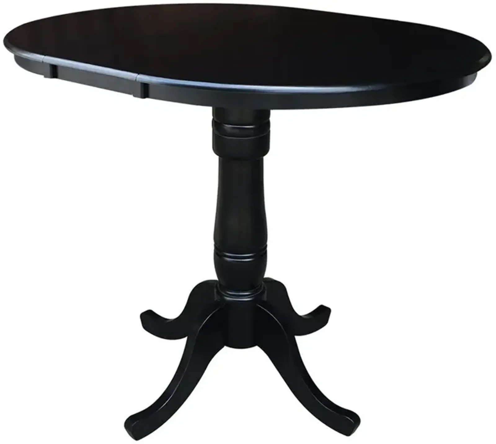 John Thomas Dining Essentials 36 Inch Extension Table with 36 Inch Traditional Pedestal Base in Black