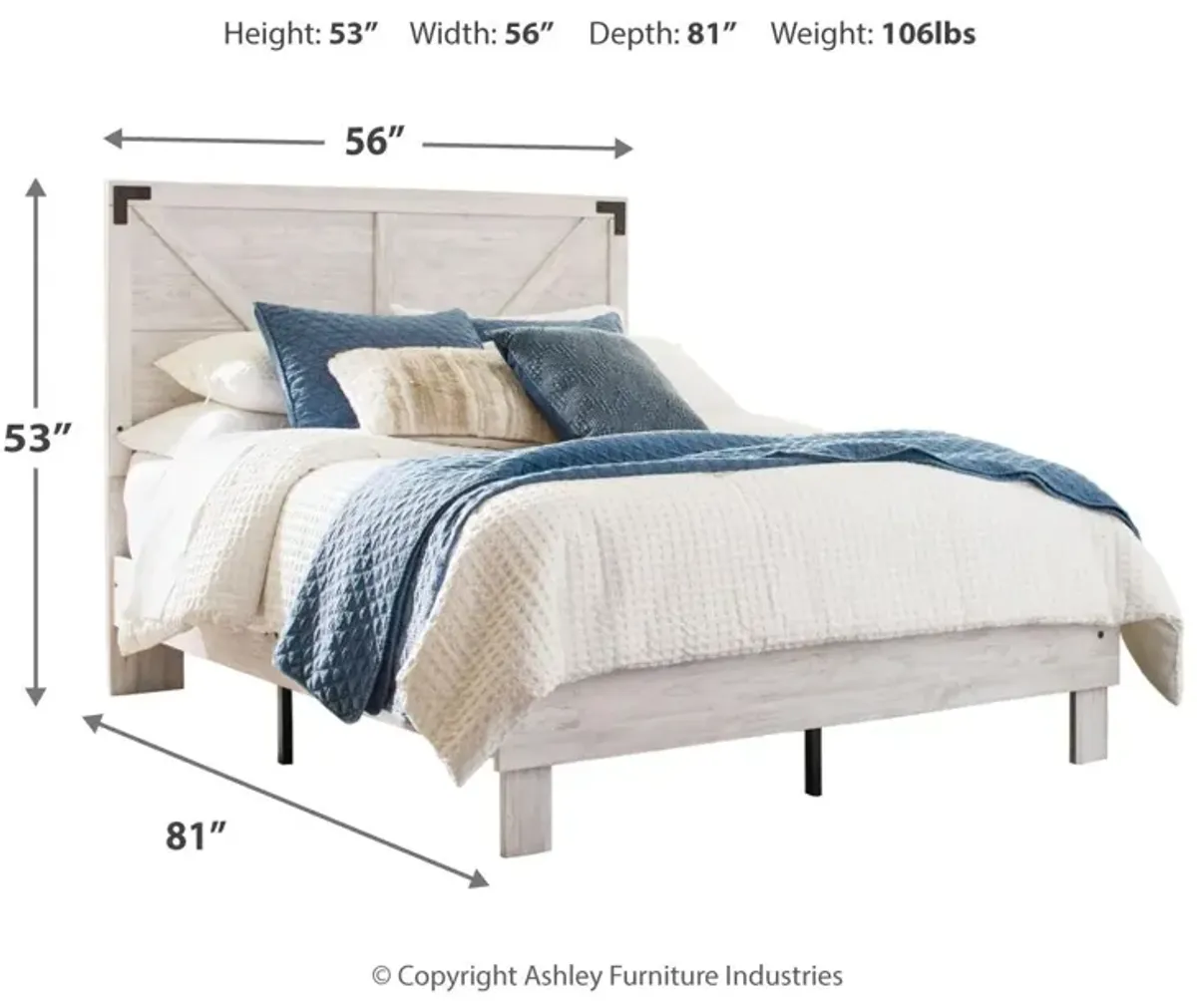 Ashley Shawburn White Charcoal Gray Full Platform Bed