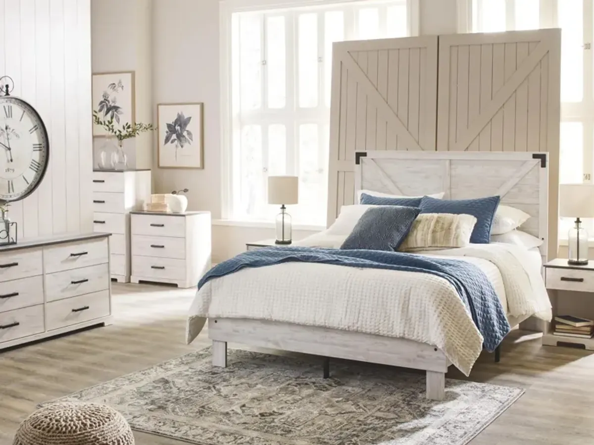 Ashley Shawburn White Charcoal Gray Full Platform Bed