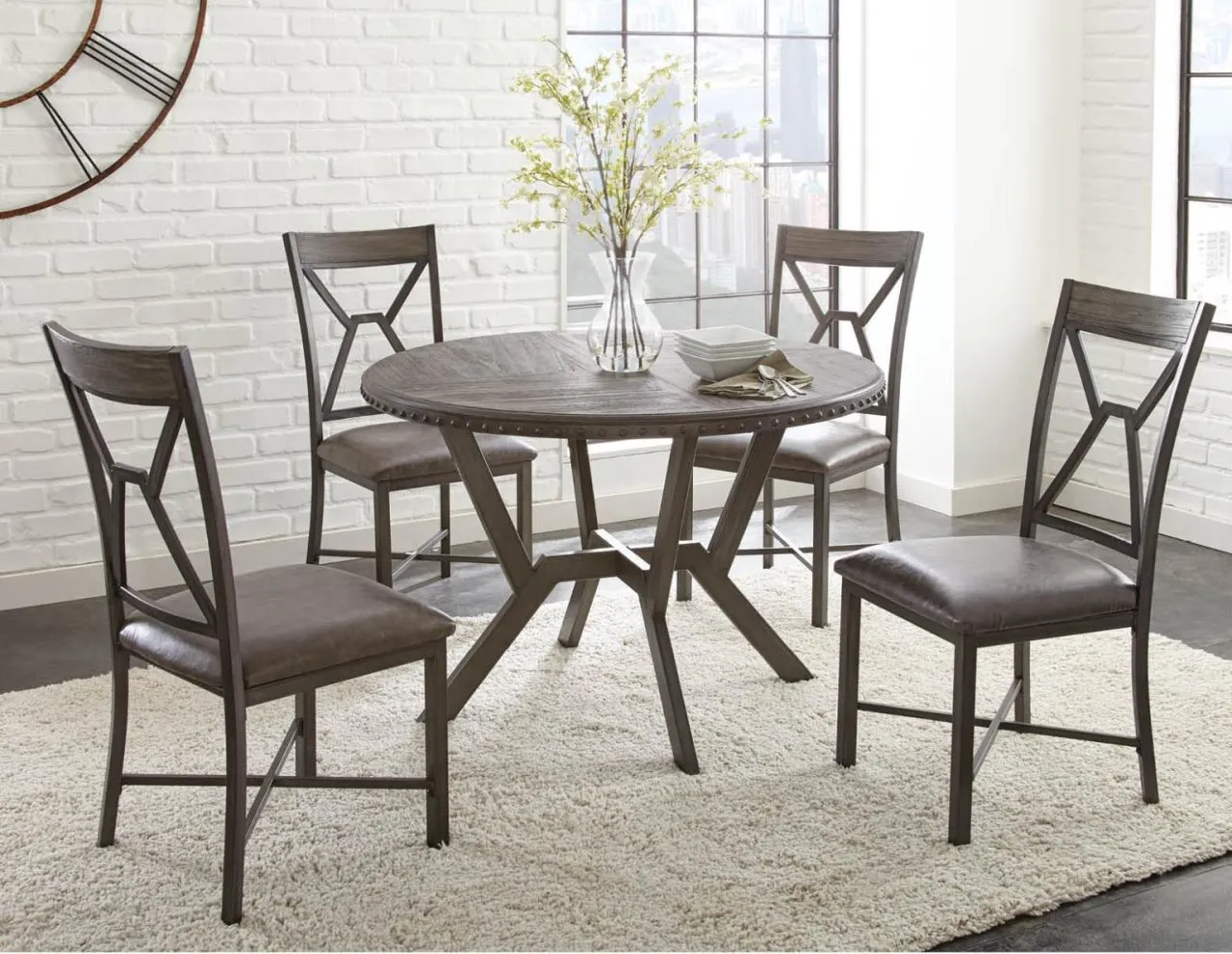 5 PIECE ALAMO TABLE W/4 SIDE CHAIRS