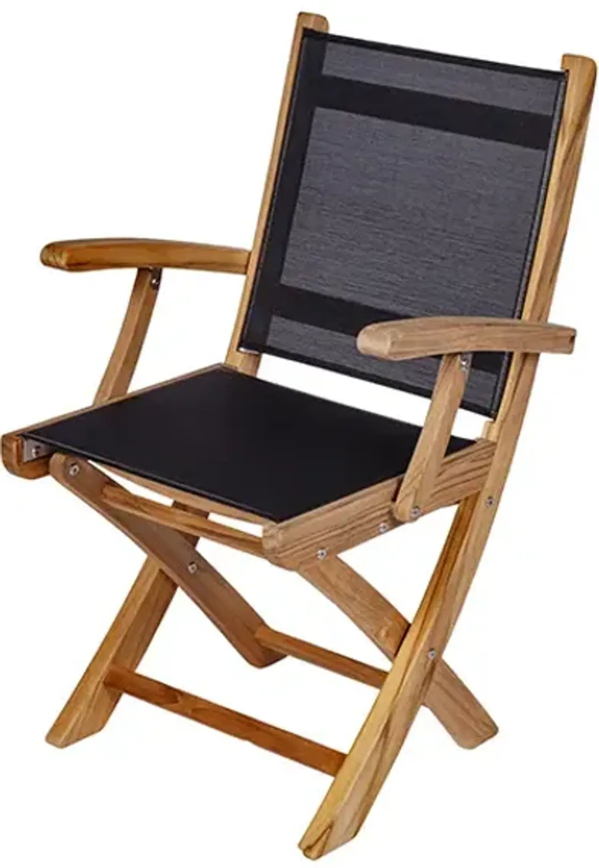 Royal Teak Sailmate Outdoor Black Sling Folding Armchair