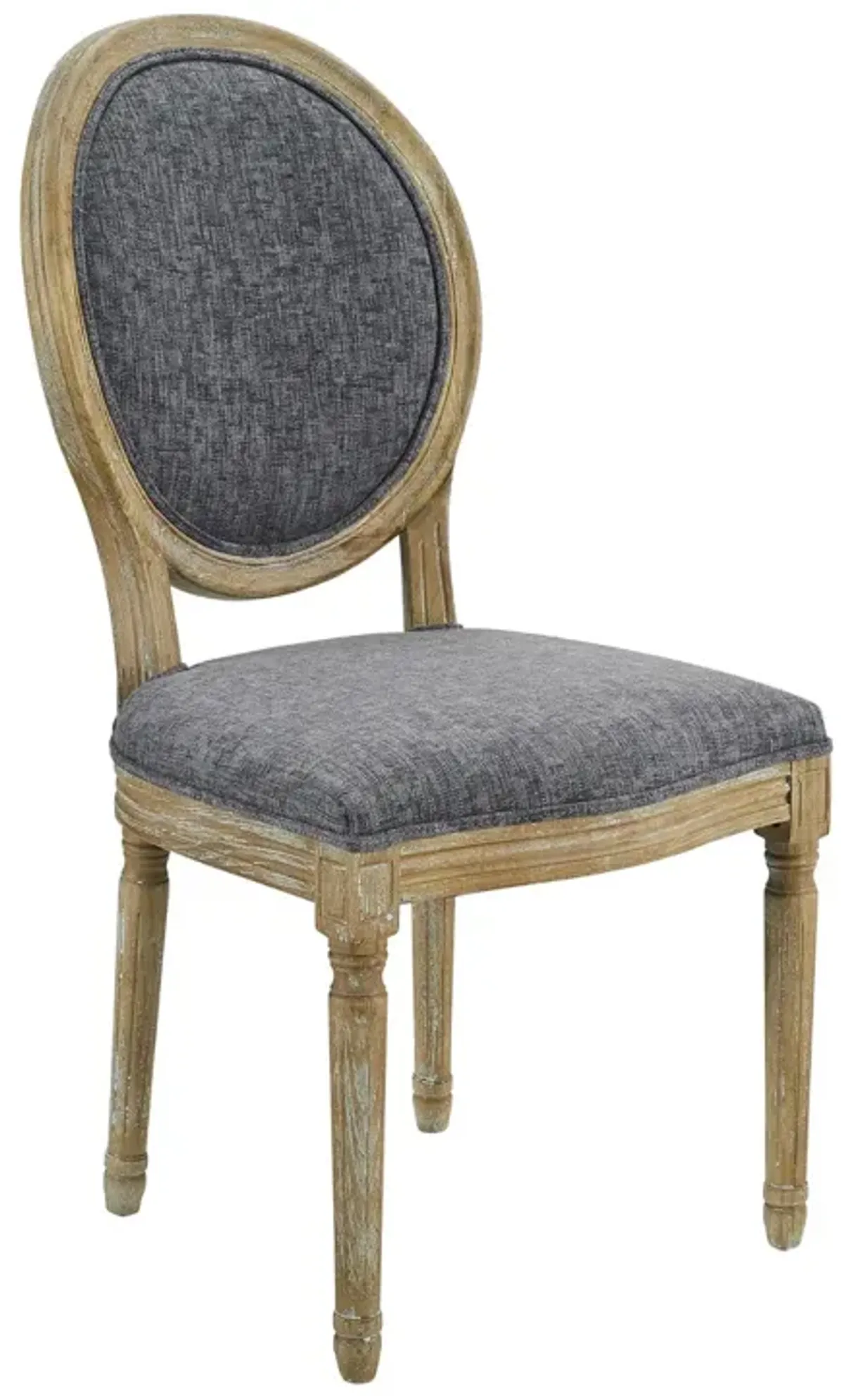 Linon Avalon Charcoal Oval Back Armless Chair