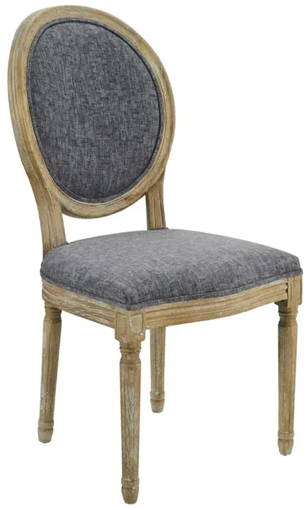 Linon Avalon Charcoal Oval Back Armless Chair