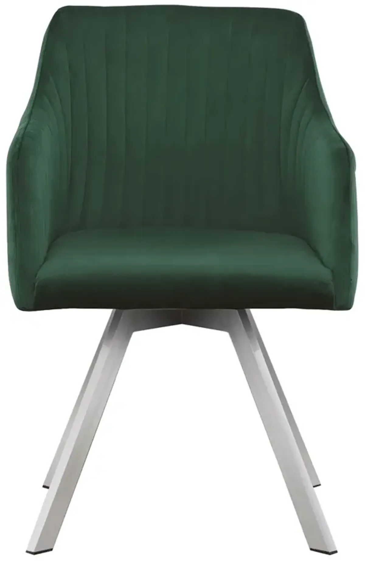 Coaster Arika Velvet Upholstered Swivel Dining Arm Chair Green