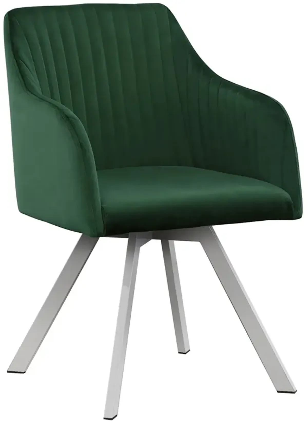 Coaster Arika Velvet Upholstered Swivel Dining Arm Chair Green