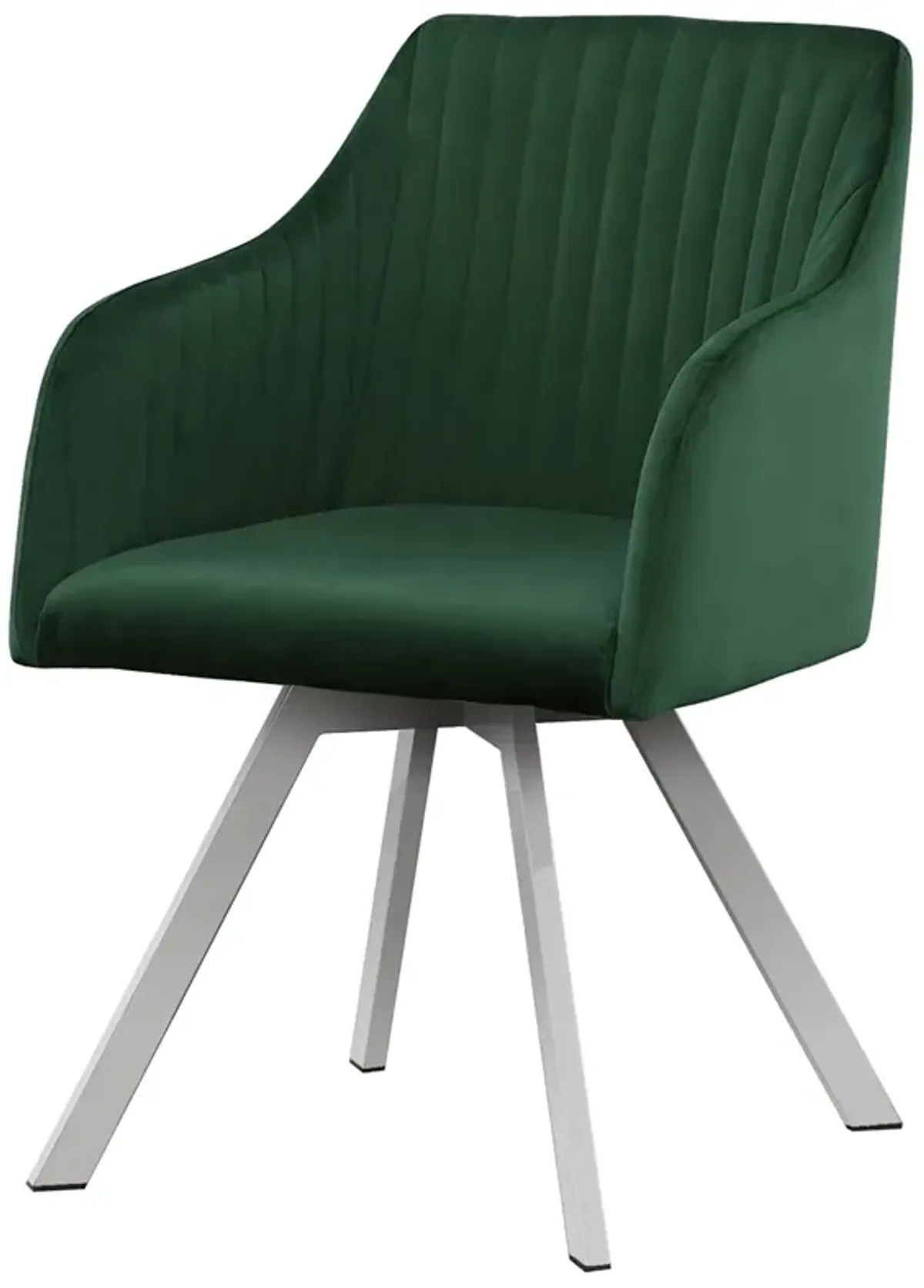 Coaster Arika Velvet Upholstered Swivel Dining Arm Chair Green