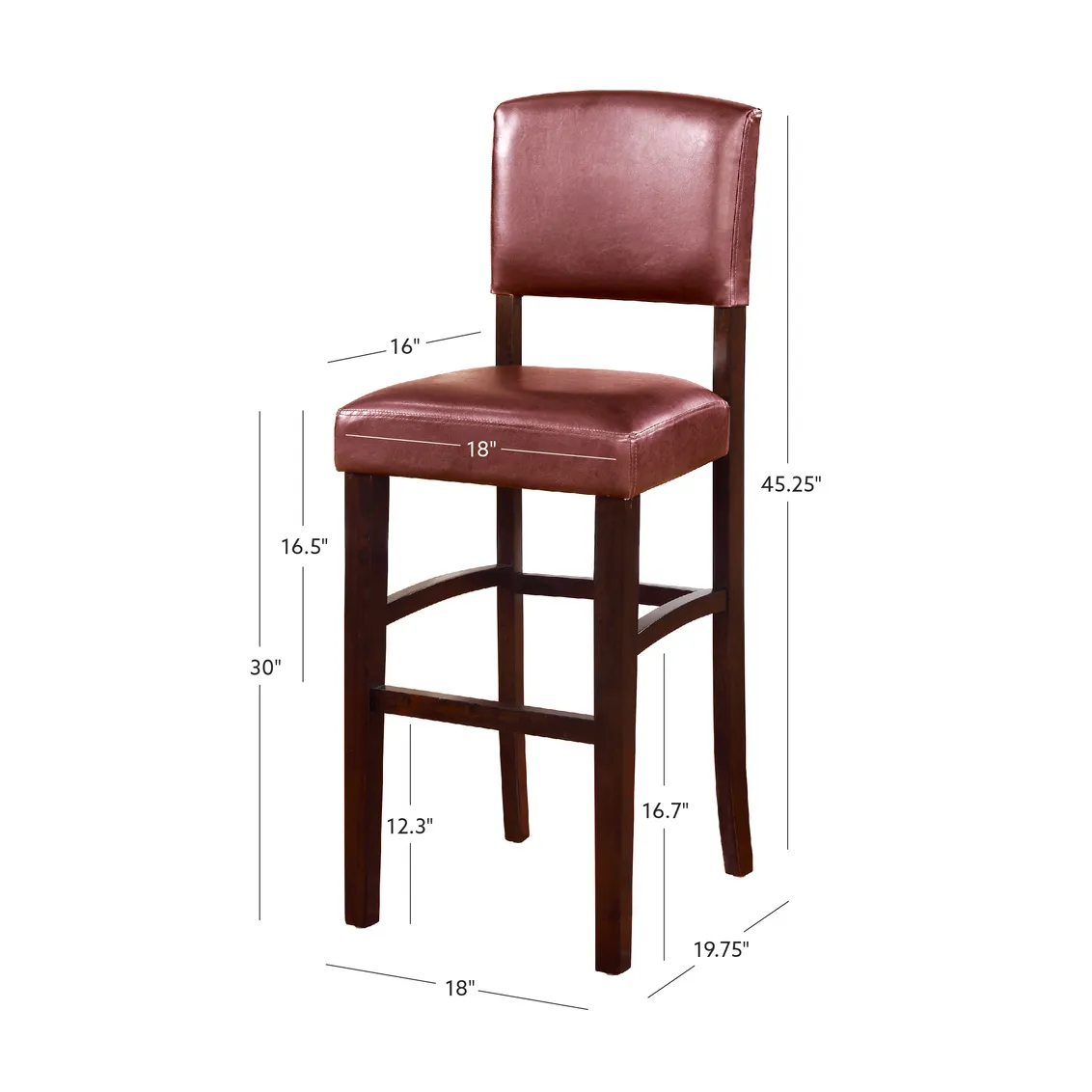 MONACO BAR STOOL DARK RED