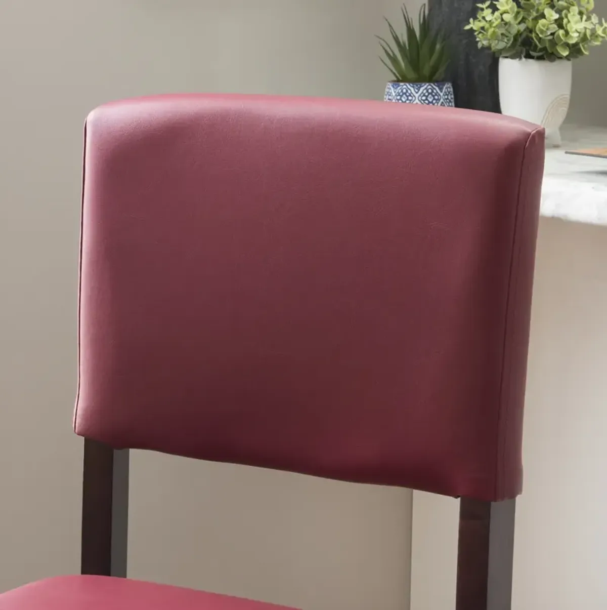 Linon Monaco Bar Stool Dark Red